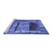 Sideview of Machine Washable Transitional Sky Blue Rug, wshpat1596blu