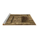 Sideview of Machine Washable Transitional Cinnamon Brown Rug, wshpat1596brn