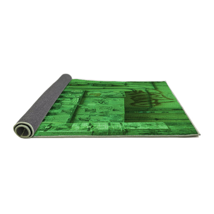 Thickness of Patterned Green Rug, pat1596grn