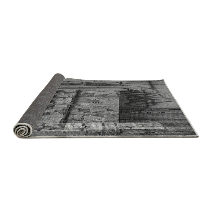 Thickness of Patterned Gunmetal Gray Rug, pat1596gry