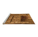 Sideview of Machine Washable Transitional Saddle Brown Rug, wshpat1596org