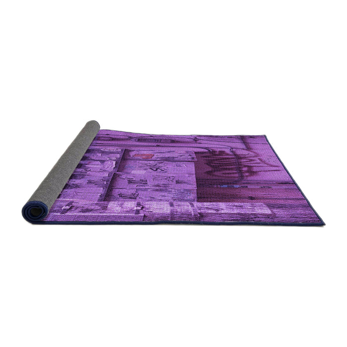 Thickness of Patterned Purple Rug, pat1596pur