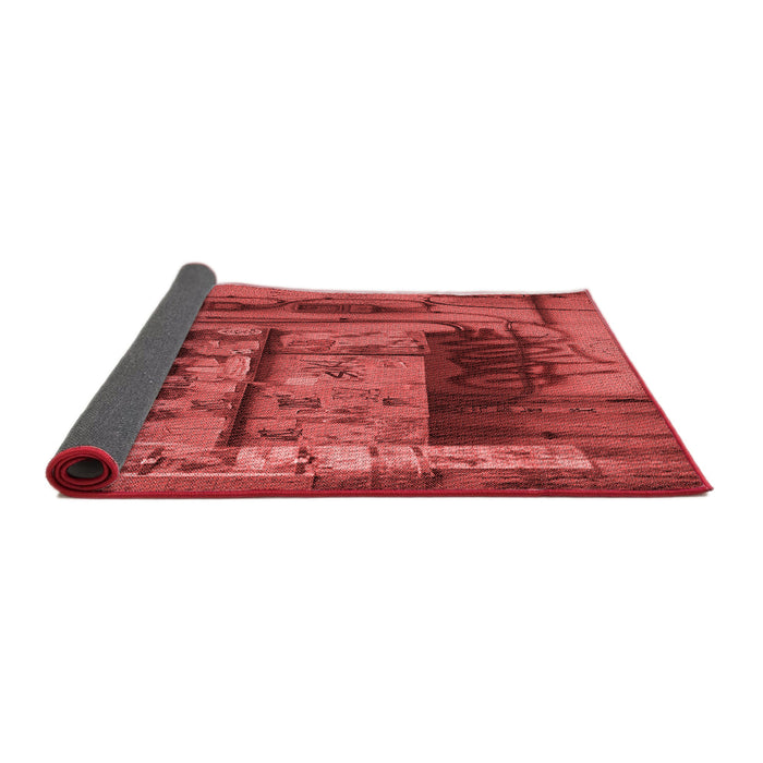 Thickness of Patterned Red Rug, pat1596rd