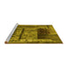 Sideview of Machine Washable Transitional Dark Bronze Brown Rug, wshpat1596yw