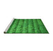 Sideview of Machine Washable Transitional Green Rug, wshpat1597grn