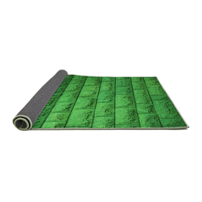 Thickness of Patterned Green Rug, pat1597grn