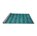 Sideview of Machine Washable Transitional Dark Turquoise Green Rug, wshpat1597lblu