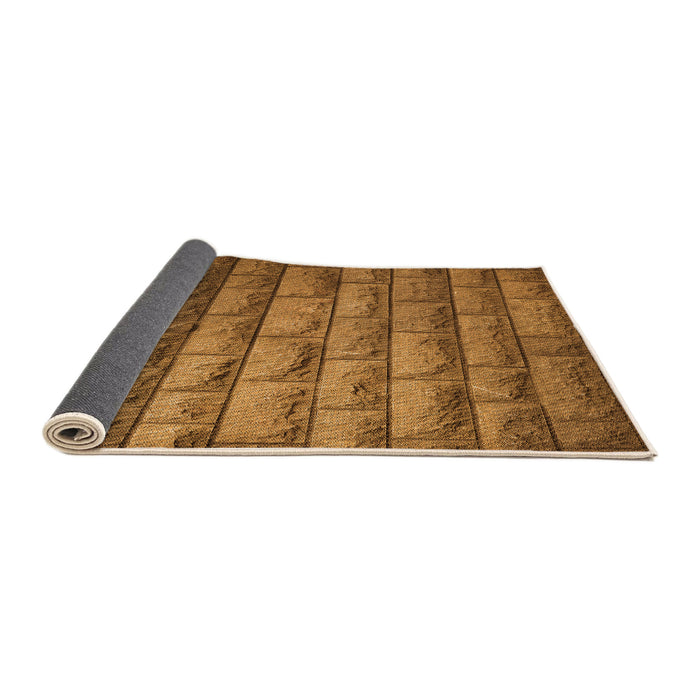 Thickness of Patterned Saddle Brown Rug, pat1597org