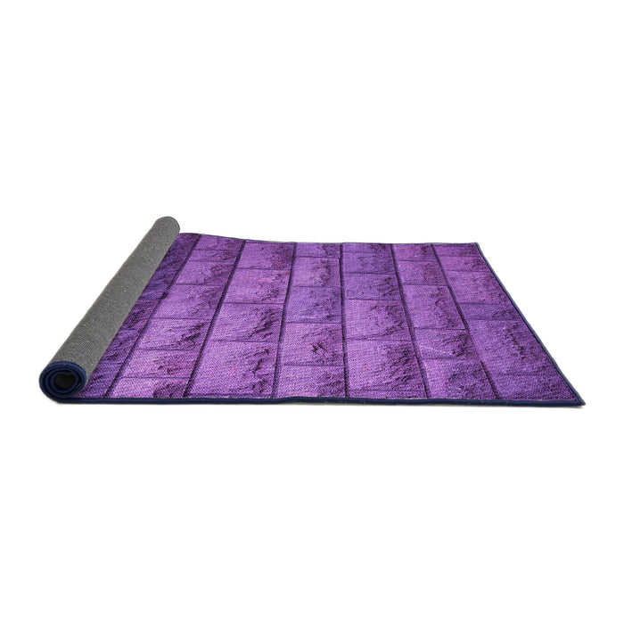 Thickness of Patterned Purple Rug, pat1597pur