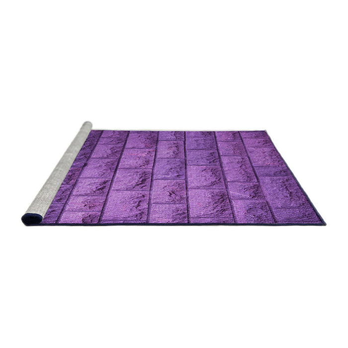 Sideview of Machine Washable Transitional Purple Rug, wshpat1597pur