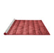 Sideview of Machine Washable Transitional Red Rug, wshpat1597rd