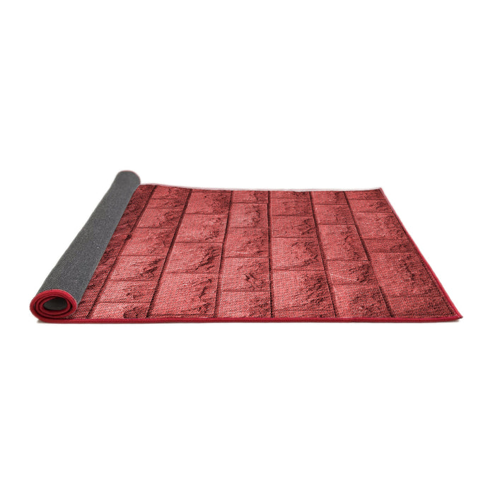 Thickness of Patterned Red Rug, pat1597rd