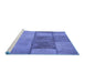 Sideview of Machine Washable Transitional Sky Blue Rug, wshpat1598blu