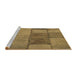 Sideview of Machine Washable Transitional Saddle Brown Rug, wshpat1598brn