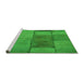 Sideview of Machine Washable Transitional Lime Green Rug, wshpat1598grn