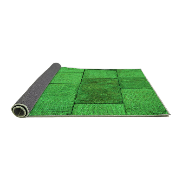 Thickness of Patterned Lime Green Rug, pat1598grn