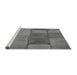 Sideview of Machine Washable Transitional Carbon Gray Rug, wshpat1598gry