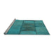 Sideview of Machine Washable Transitional Dark Cyan Green Rug, wshpat1598lblu