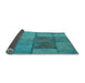 Thickness of Patterned Dark Cyan Green Rug, pat1598lblu