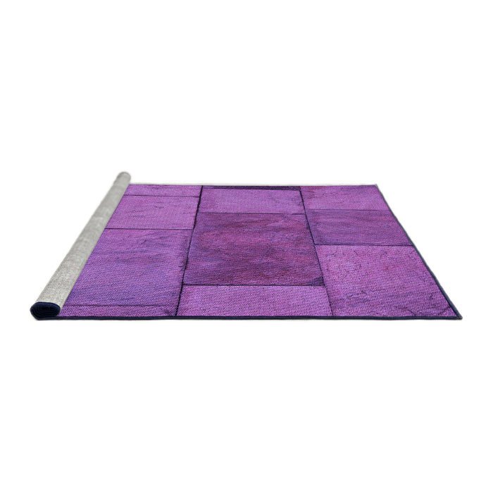 Sideview of Machine Washable Transitional Purple Rug, wshpat1598pur