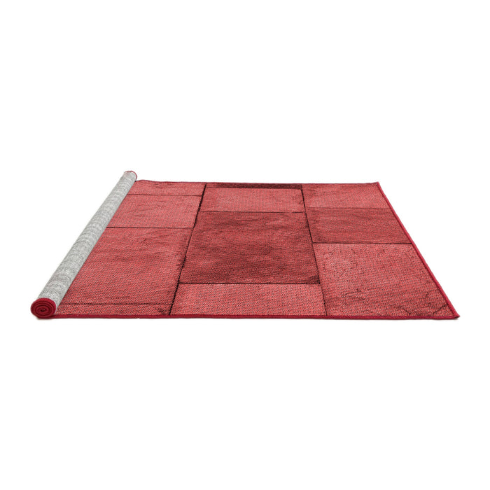 Sideview of Machine Washable Transitional Red Rug, wshpat1598rd