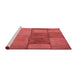 Sideview of Machine Washable Transitional Red Rug, wshpat1598rd