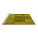 Sideview of Machine Washable Transitional Yellow Rug, wshpat1598yw