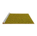 Sideview of Machine Washable Transitional Yellow Rug, wshpat1599yw