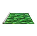 Sideview of Machine Washable Transitional Green Rug, wshpat16grn