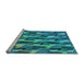 Sideview of Machine Washable Transitional Dark Turquoise Green Rug, wshpat16lblu