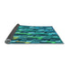 Thickness of Patterned Dark Turquoise Green Rug, pat16lblu