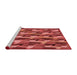 Sideview of Machine Washable Transitional Red Rug, wshpat16rd