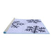 Sideview of Machine Washable Transitional Lavender Blue Rug, wshpat160blu