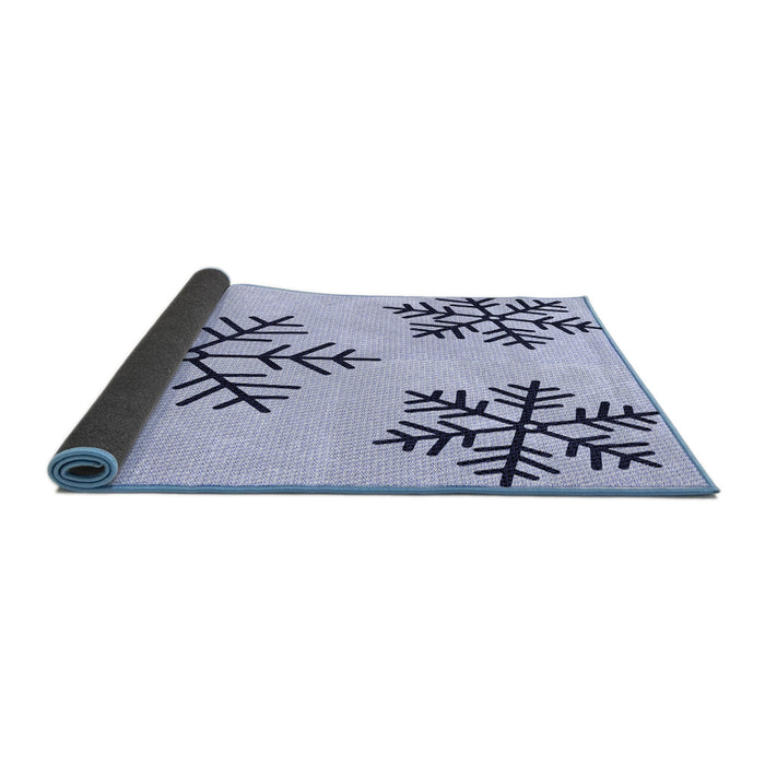 Thickness of Patterned Lavender Blue Rug, pat160blu
