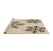 Sideview of Machine Washable Transitional Moccasin Beige Rug, wshpat160brn