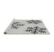 Sideview of Machine Washable Transitional Gray Rug, wshpat160gry