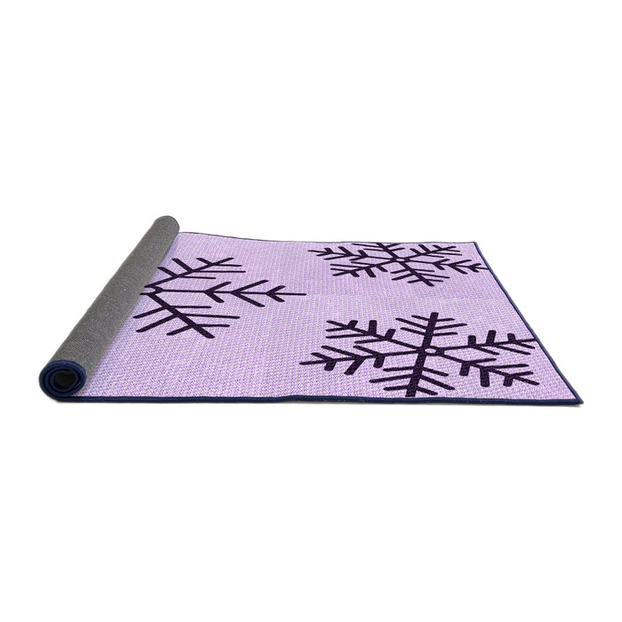 Thickness of Patterned Lilac Purple Rug, pat160pur