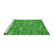 Sideview of Machine Washable Transitional Green Rug, wshpat1600grn