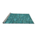 Sideview of Machine Washable Transitional Dark Cyan Green Rug, wshpat1600lblu