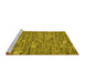 Sideview of Machine Washable Transitional Dark Yellow Green Rug, wshpat1600yw