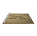 Sideview of Machine Washable Transitional Red Brown Rug, wshpat1601brn