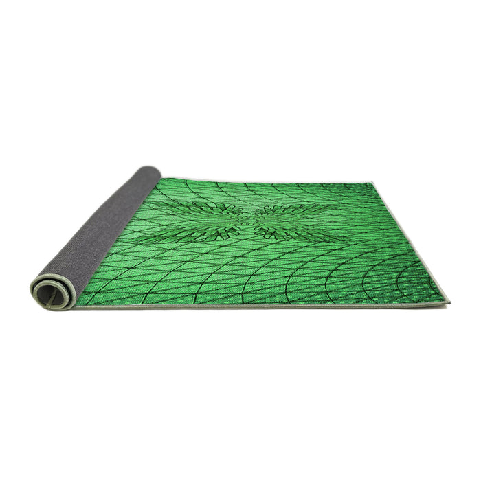 Thickness of Patterned Green Rug, pat1601grn