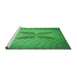 Sideview of Machine Washable Transitional Green Rug, wshpat1601grn