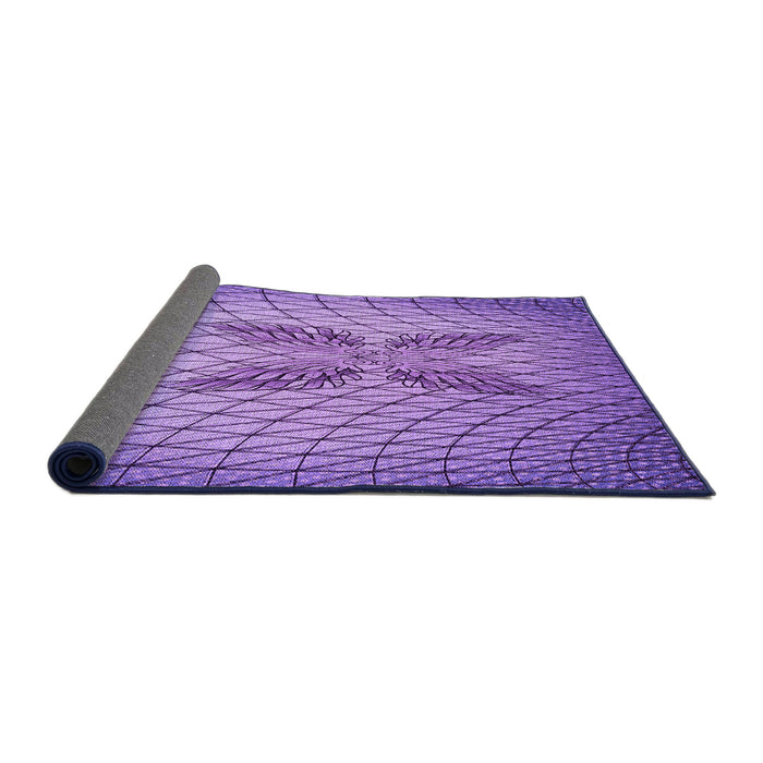 Thickness of Patterned Bright Lilac Purple Rug, pat1601pur