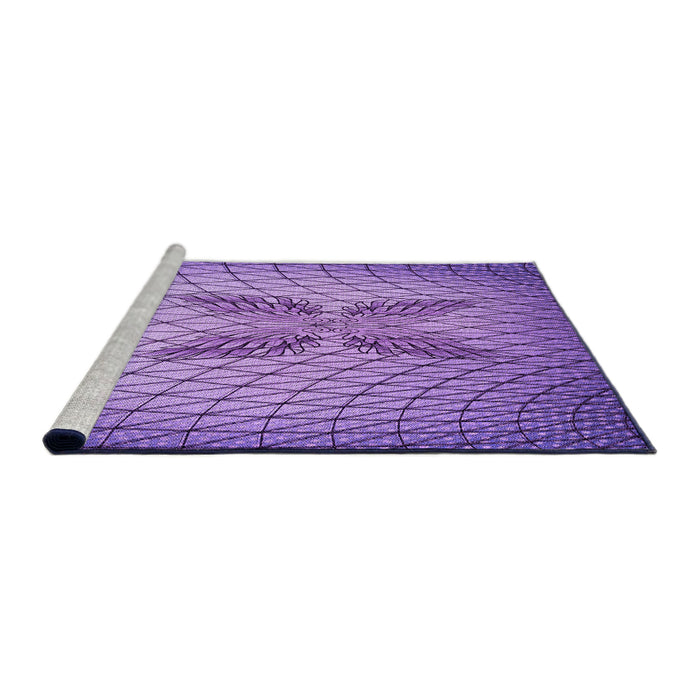 Sideview of Machine Washable Transitional Bright Lilac Purple Rug, wshpat1601pur