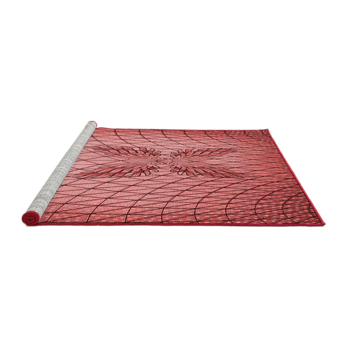 Sideview of Machine Washable Transitional Red Rug, wshpat1601rd