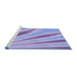 Sideview of Machine Washable Transitional Jeans Blue Rug, wshpat1602blu