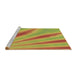 Sideview of Machine Washable Transitional Green Rug, wshpat1602brn