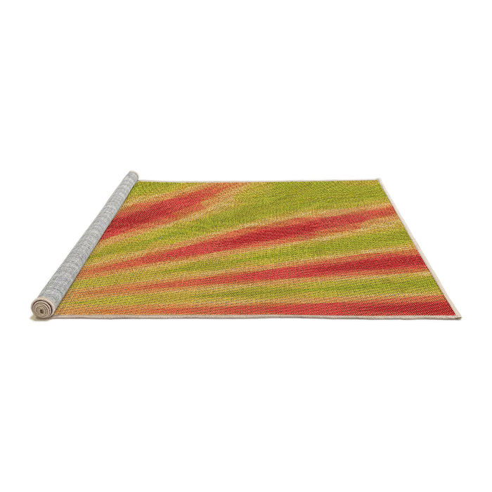 Sideview of Machine Washable Transitional Orange Red Orange Rug, wshpat1602org