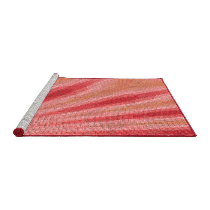 Sideview of Machine Washable Transitional Fire Red Rug, wshpat1602rd